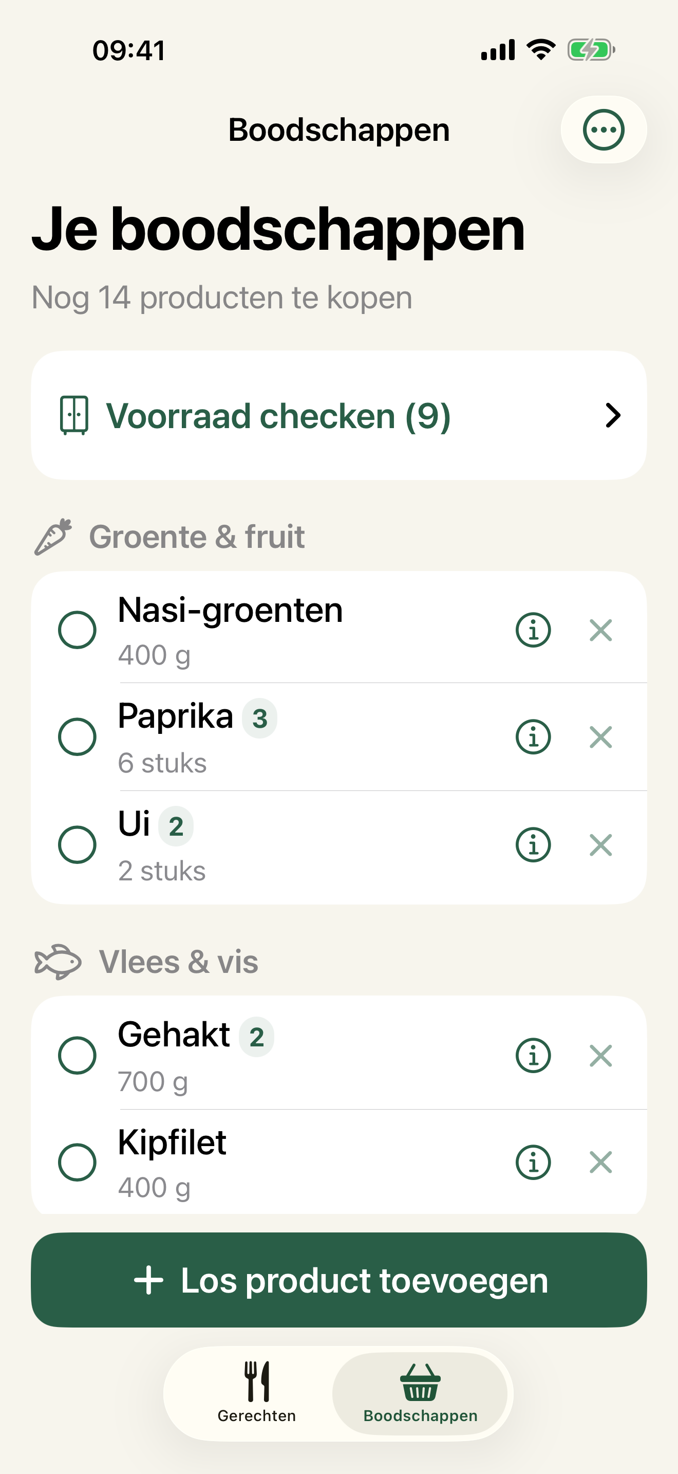 Boodschappenlijst in MonsList op iPhone
